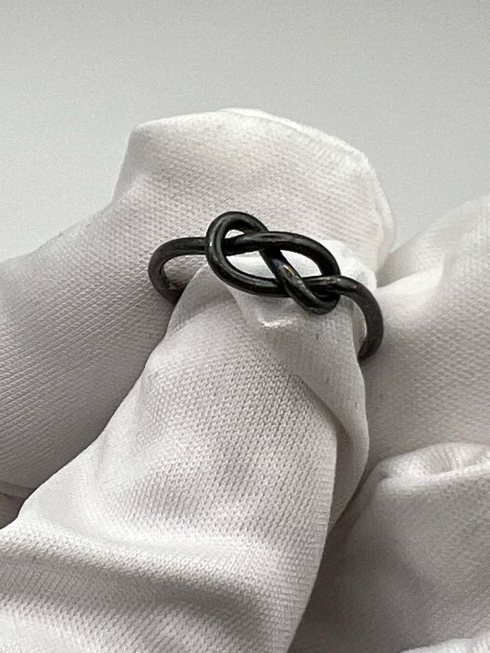 Oxidized Sterling Silver Love Knot Ring Size 4.75